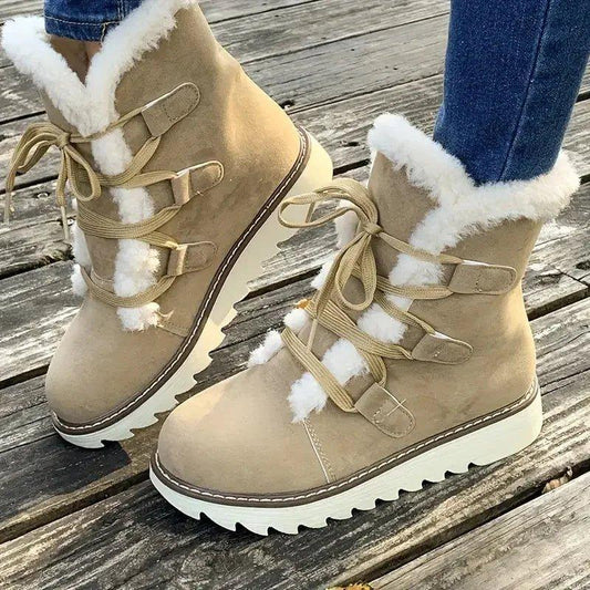 Women's Plush Lined Winter Boots - Fashinoza