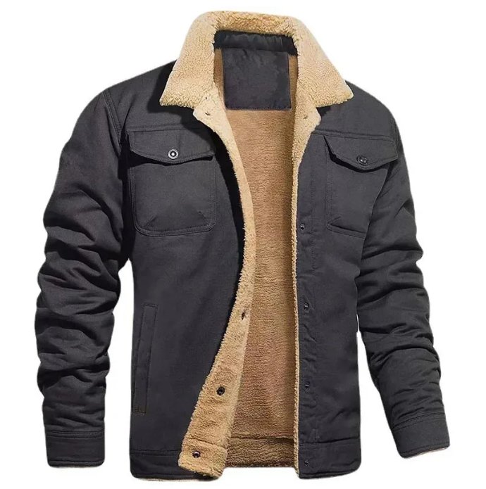 Men's Sherpa Lined Winter Jacket - Fashinoza
