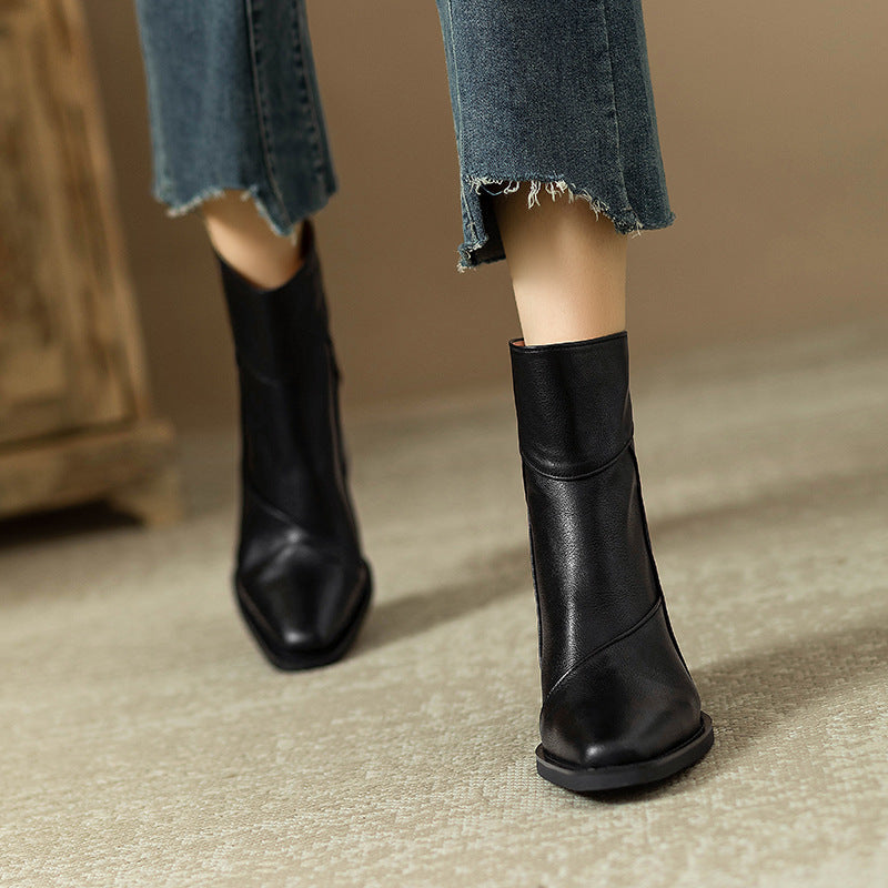 Image of Heather | Women's Block Heel Square Toe Ankle Boots