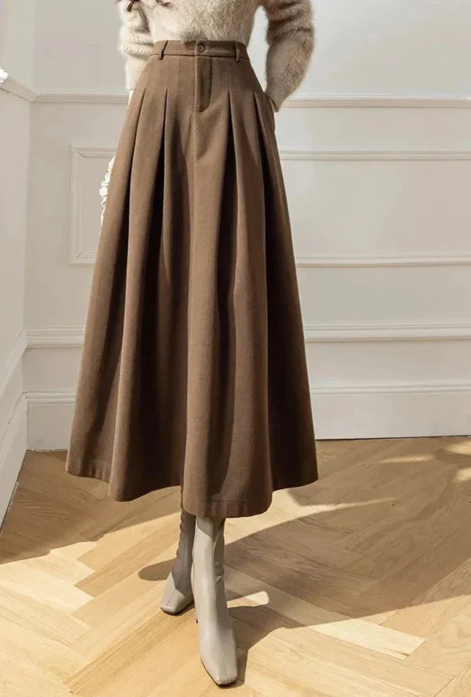 Image of Heather | Women's High-Waisted A-Line Maxi Skirt