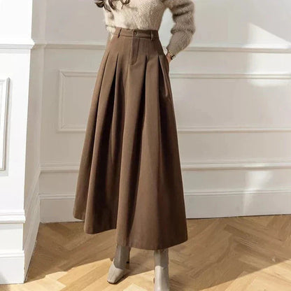 Image of Heather | Women's High-Waisted A-Line Maxi Skirt