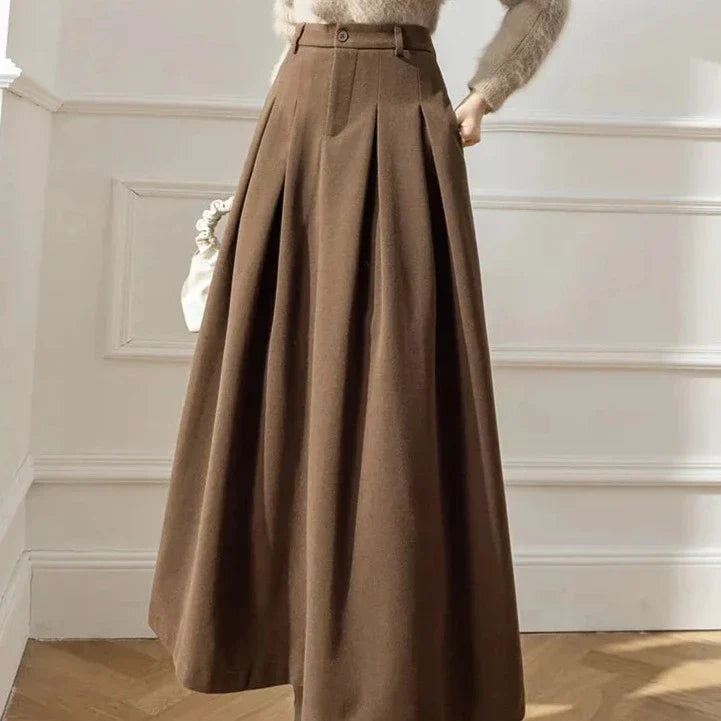Image of Heather | Women's High-Waisted A-Line Maxi Skirt