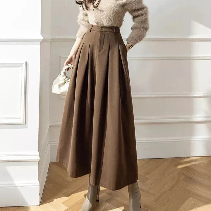 Image of Heather | Women's High-Waisted A-Line Maxi Skirt