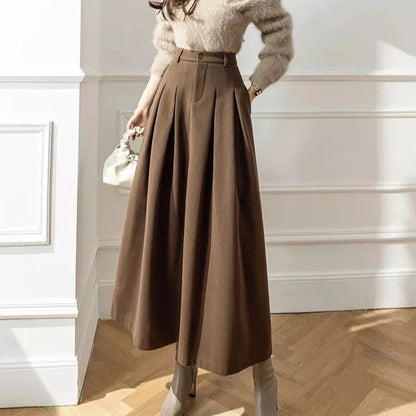 Image of Heather | Women's High-Waisted A-Line Maxi Skirt