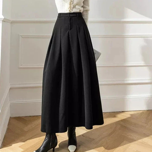 Women's High Waisted A Line Maxi Skirt - Fashinoza