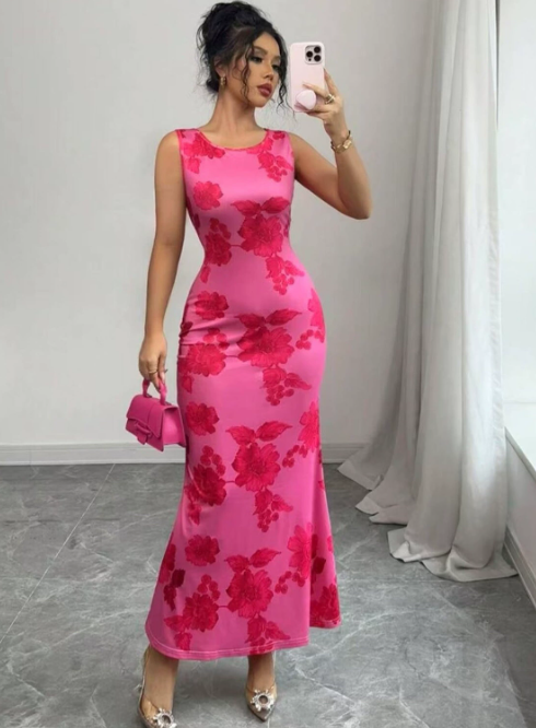 Women's Sleeveless Bodycon Midi Dress - Fashinoza