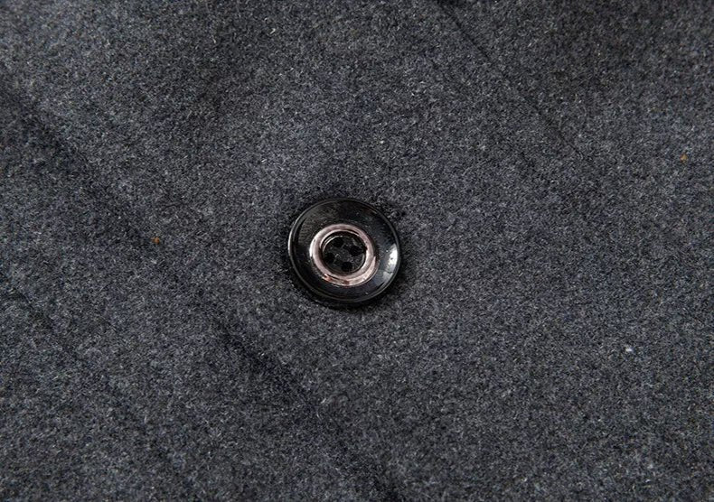 Men's Mid-Length Coat Button Front Zip Layer Stand-Up Collar