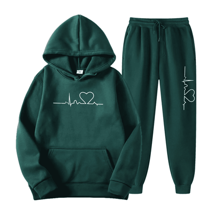 Savannah | Women’s Winter Heart Print Hoodie Set