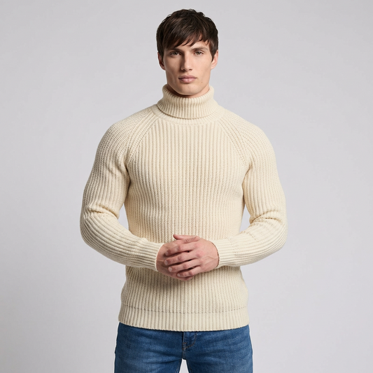 Men's Turtleneck Knit Sweater - Fashinoza