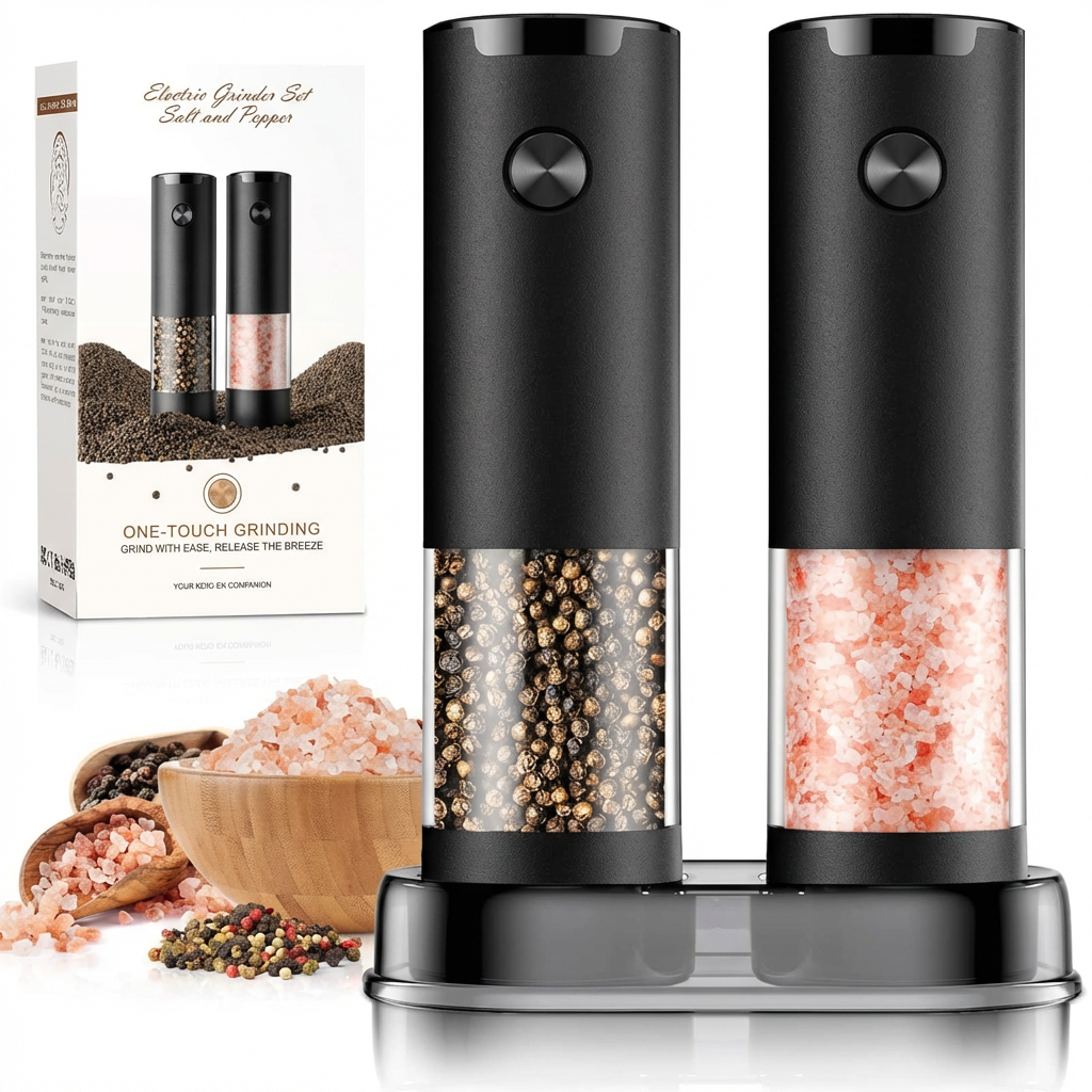 Electric Salt Pepper Grinder Set - Fashinoza