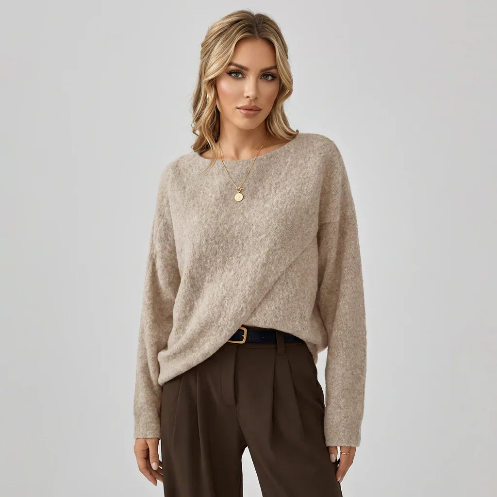 Women's Oversized Batwing Sweater - Fashinoza