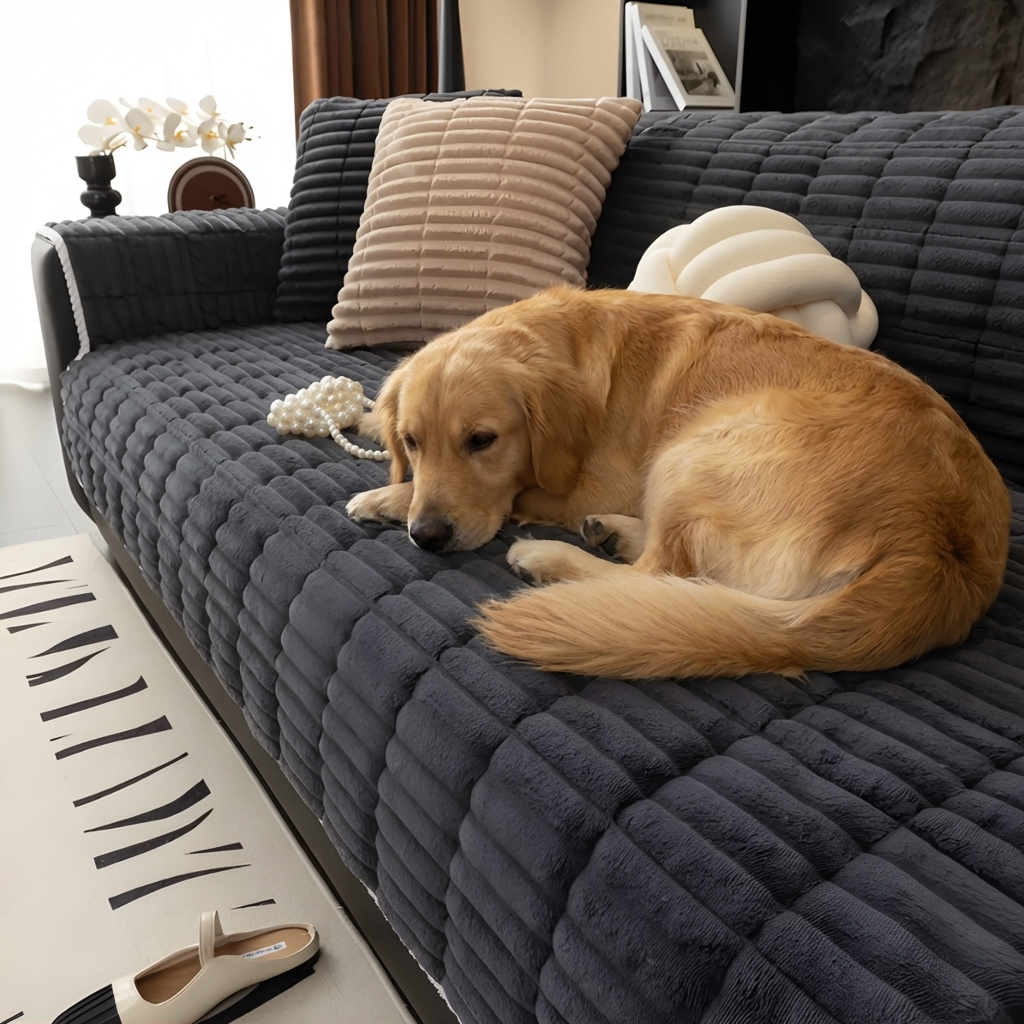 Flannel Sofa Slipcover One Piece