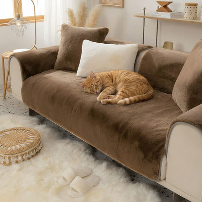 Faux Fur Sectional Sofa Slipcover