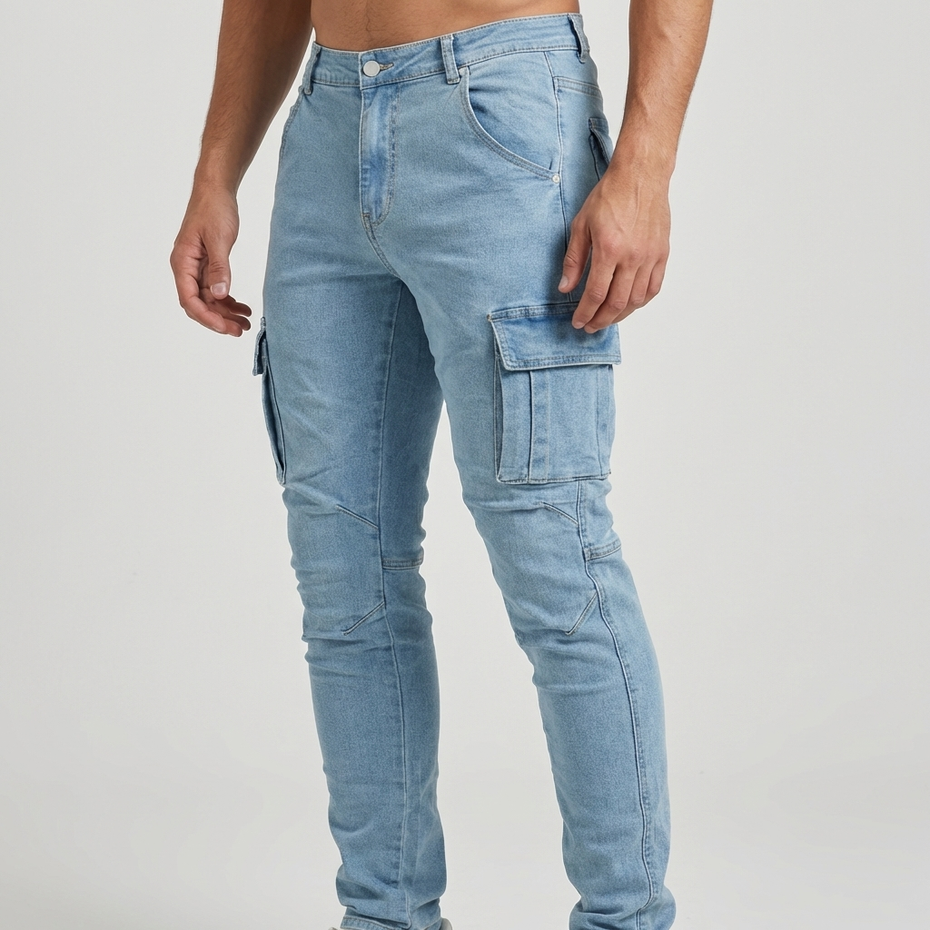 Men's Casual Cargo Pants Cotton Relaxed Fit Beige