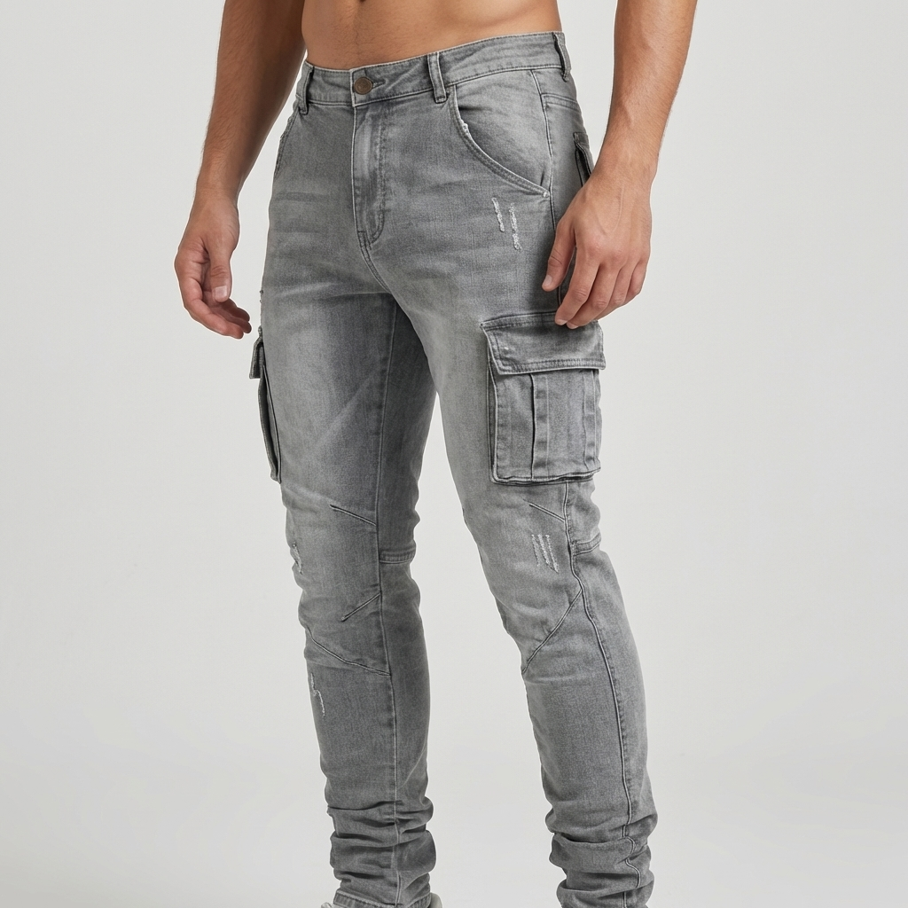 Men's Casual Cargo Pants Cotton Relaxed Fit Beige