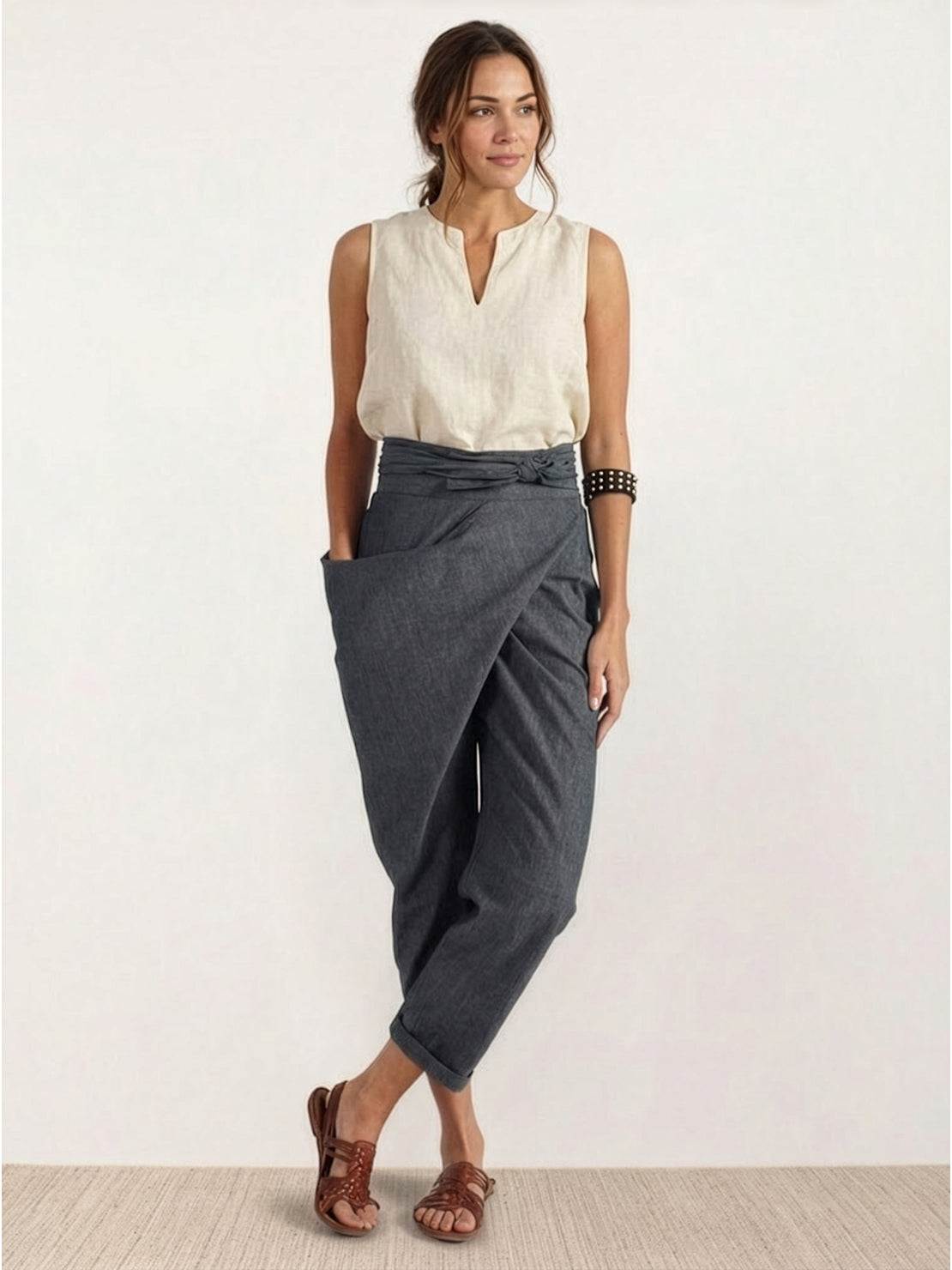 Women's High Waist Cropped Tapered Pants