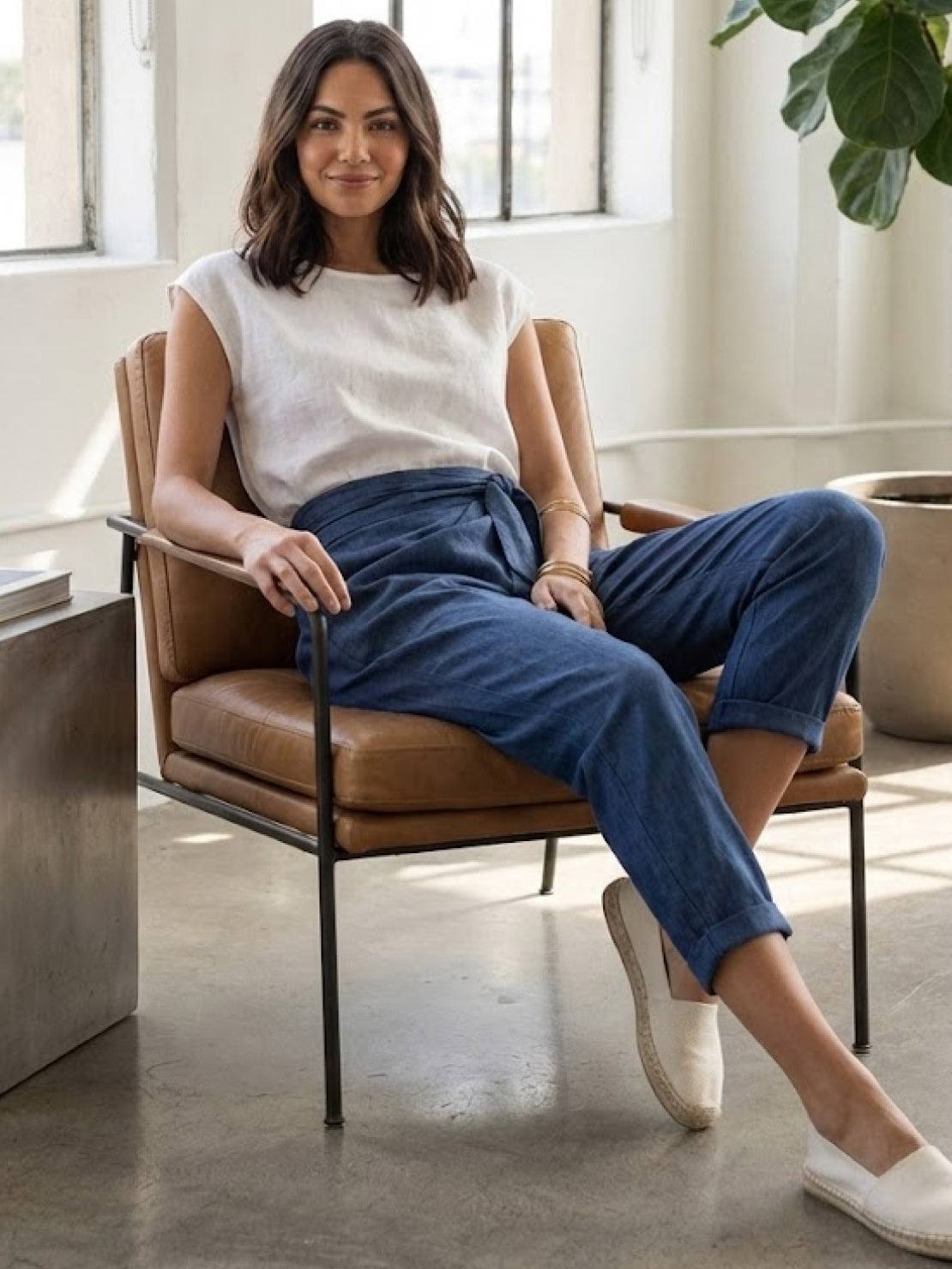 Women's High Waist Cropped Tapered Pants