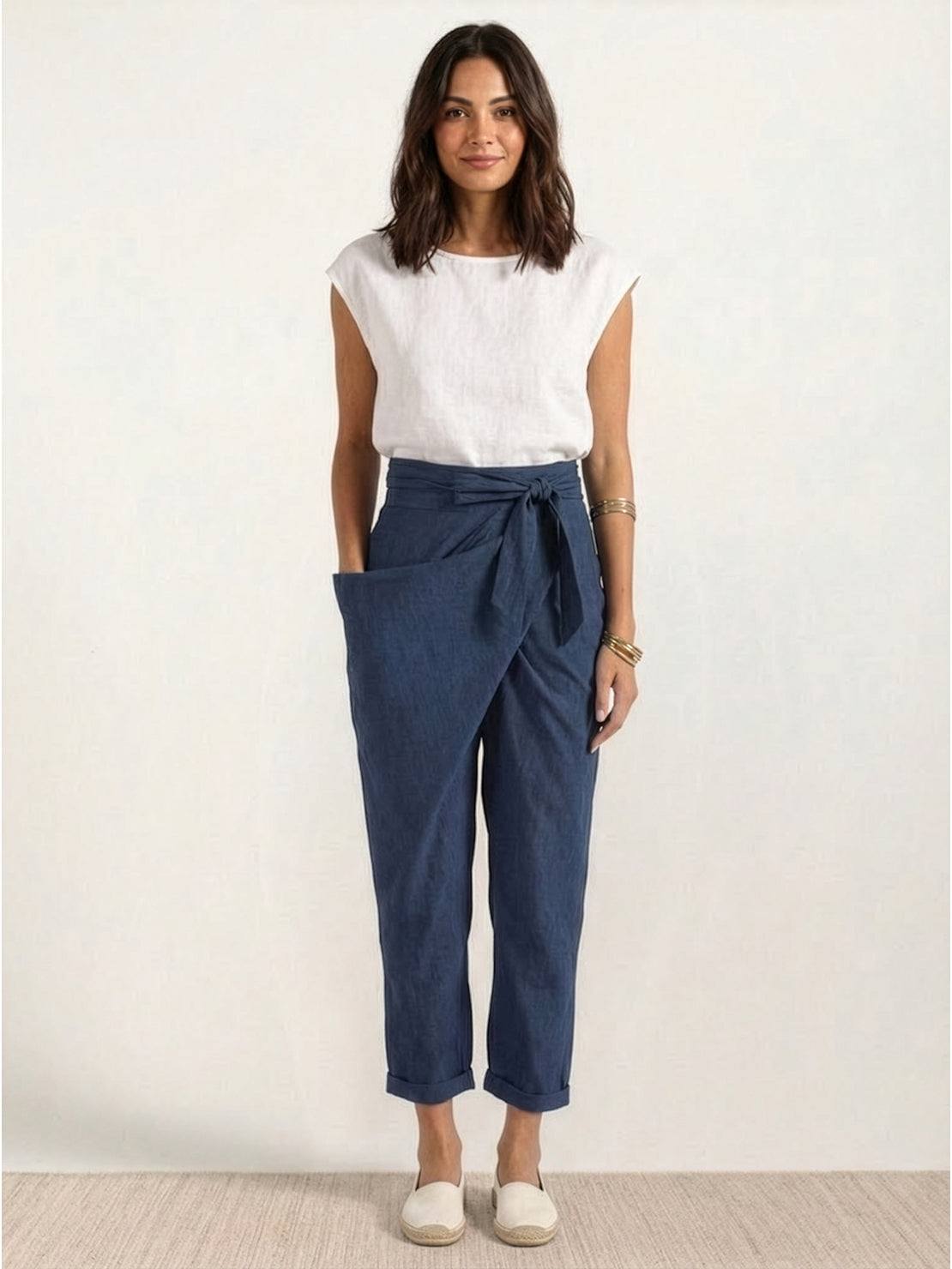 Women's High Waist Cropped Tapered Pants