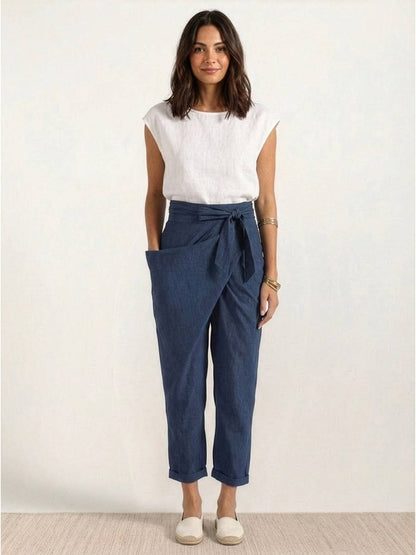 Women's High Waist Cropped Tapered Pants