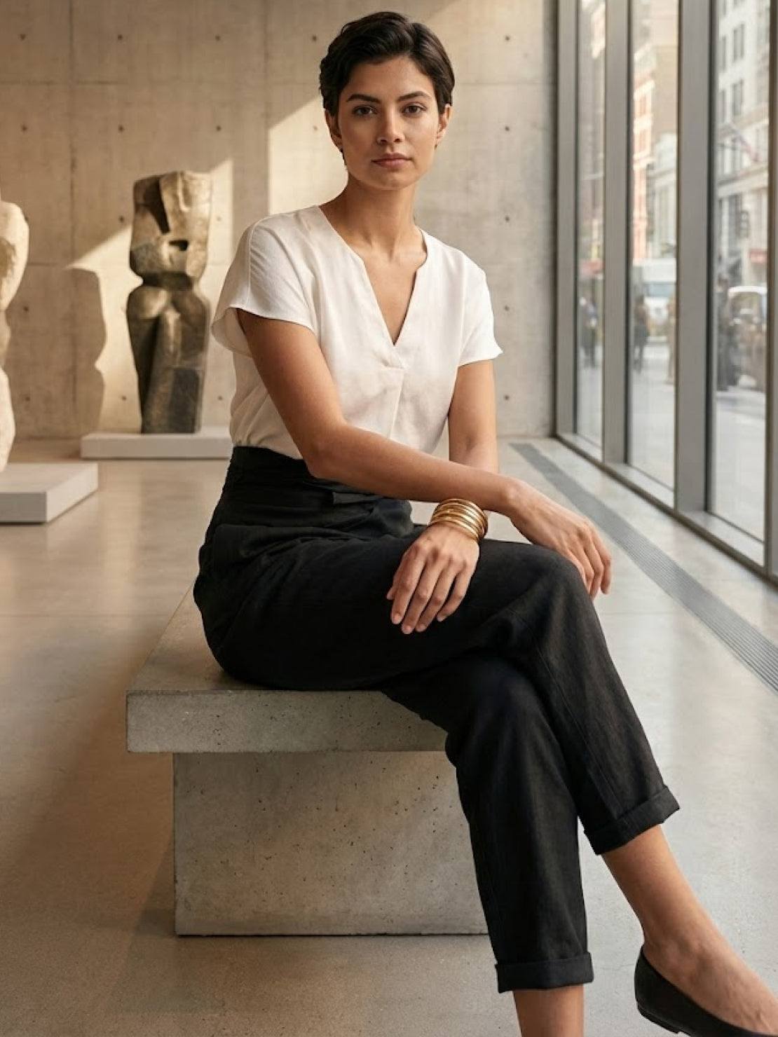 Women's High Waist Cropped Tapered Pants