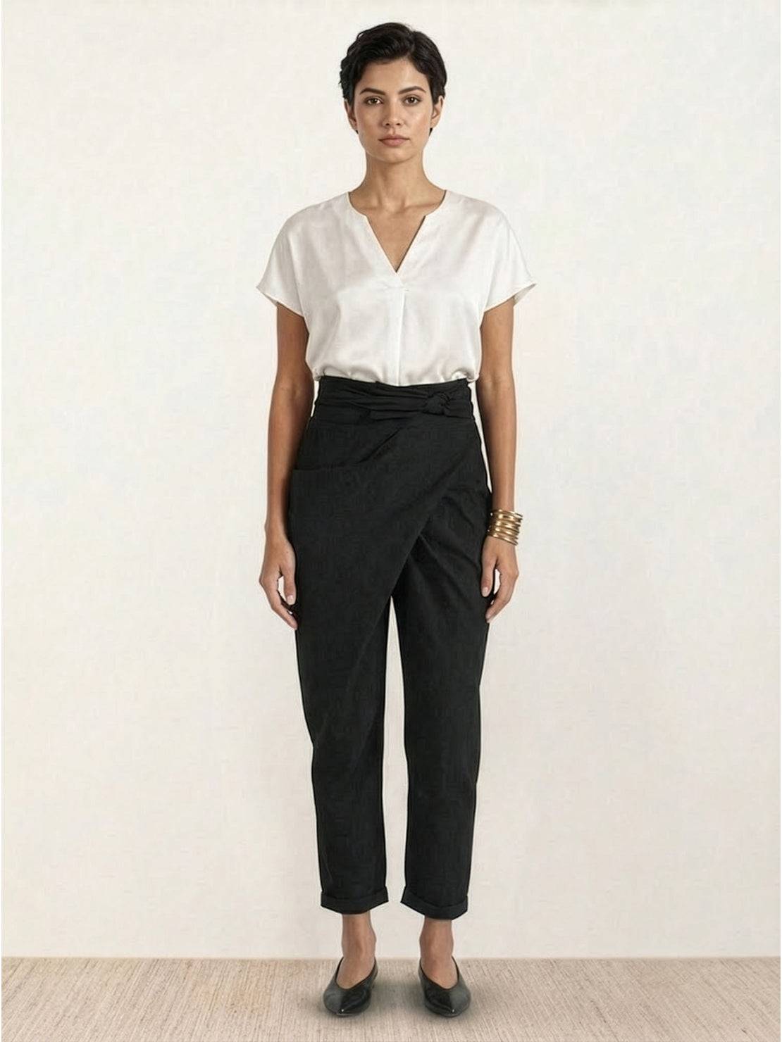 Women's High Waist Cropped Tapered Pants