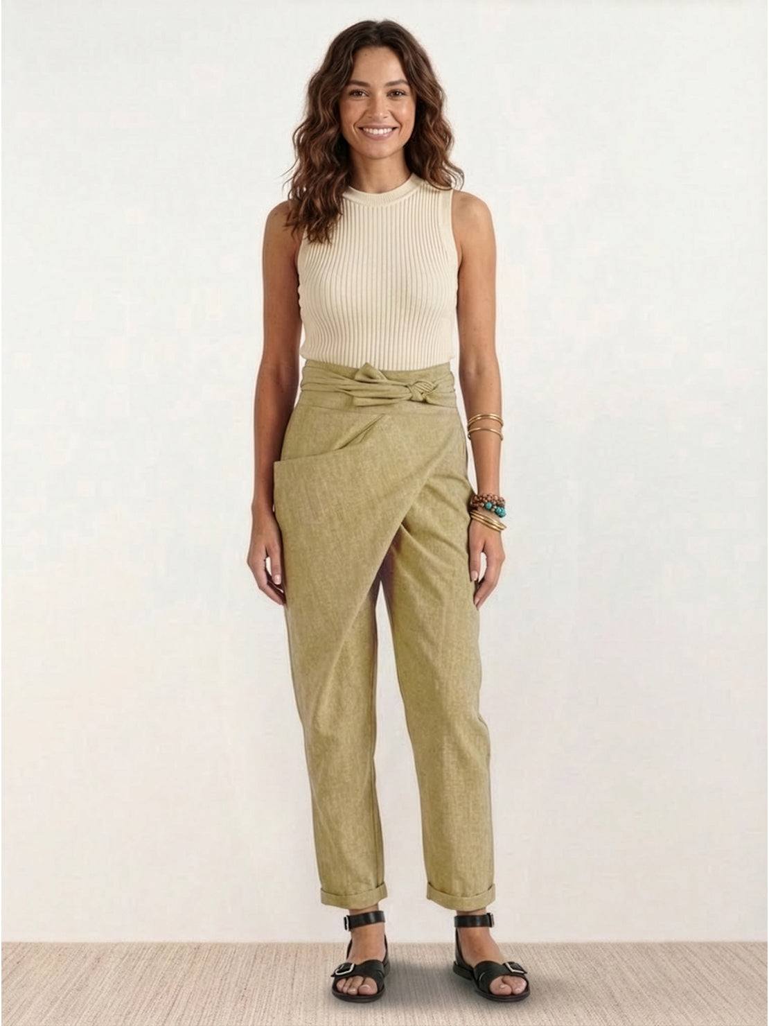 Women's High Waist Cropped Tapered Pants