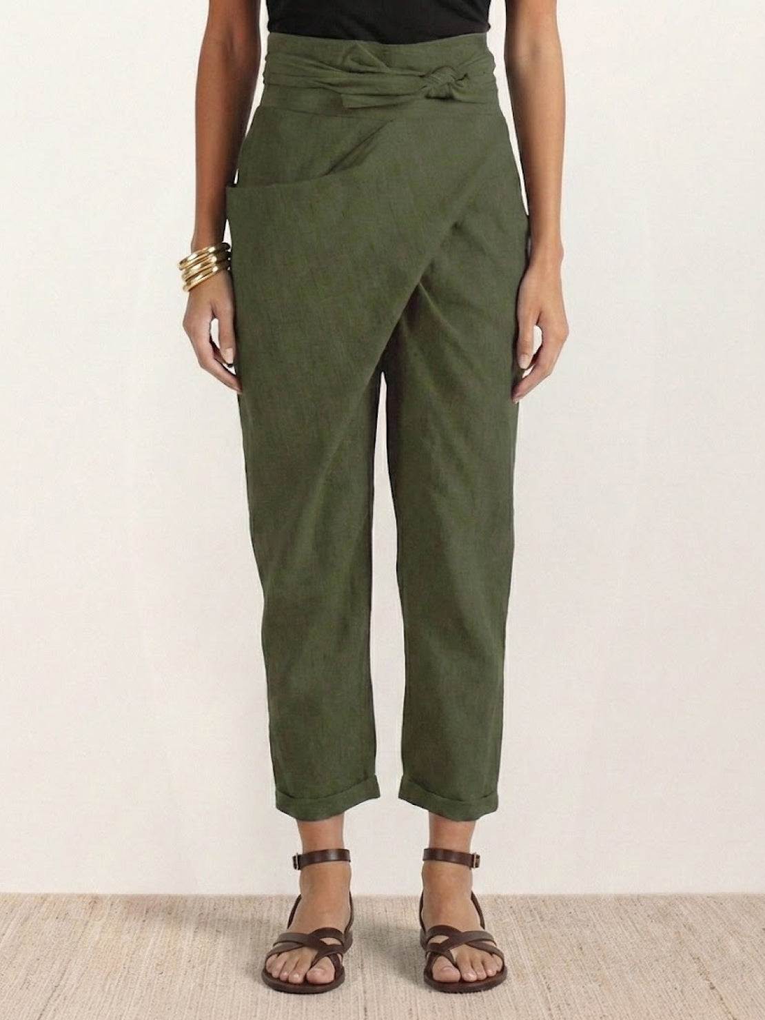 Women's High Waist Cropped Tapered Pants