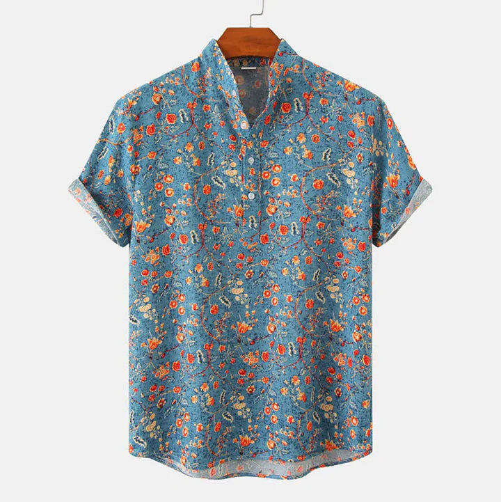 Kenneth Men's Printed Henley Shirt