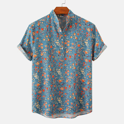 Kenneth Men's Printed Henley Shirt
