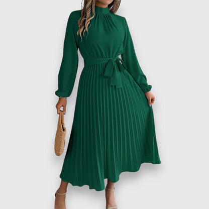 Women's Pleated Tie Waist Dress