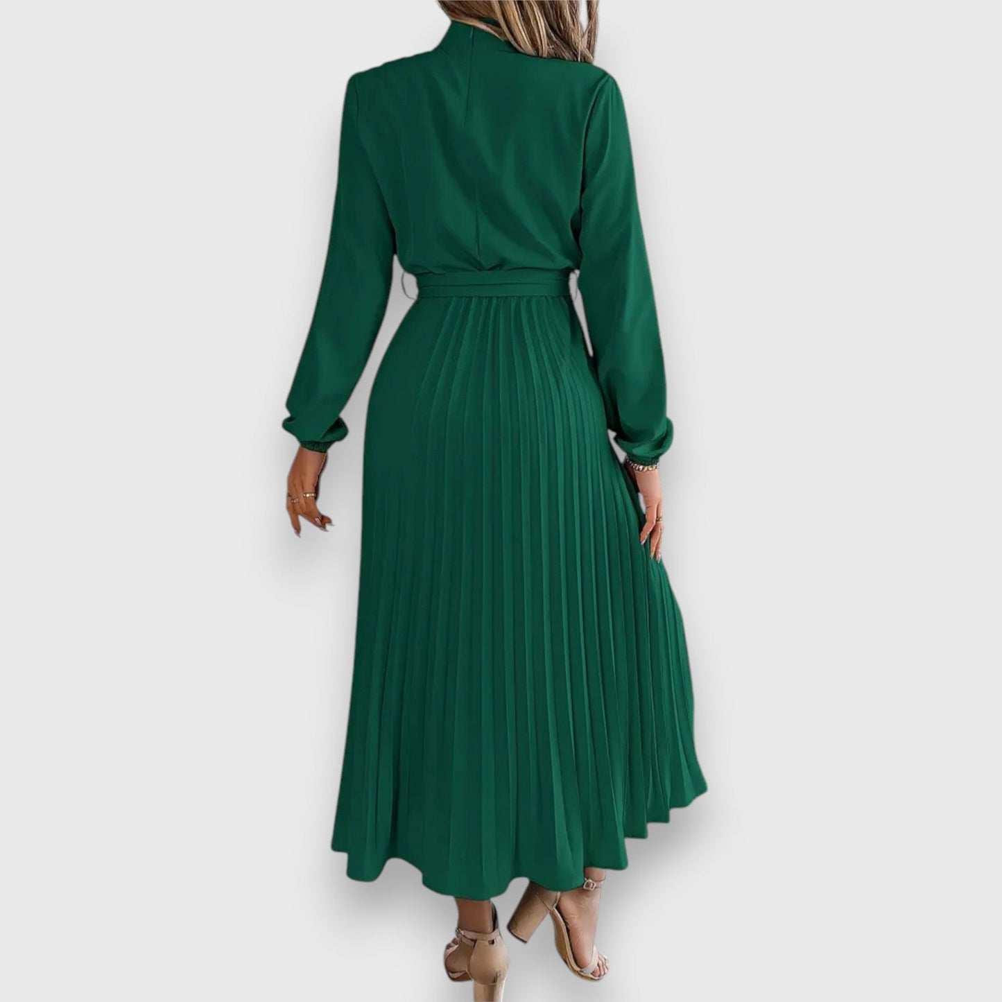 Women's Pleated Tie Waist Dress