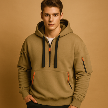 Mens Hooded Sweatshirt Fleece - 
Fashinoza
