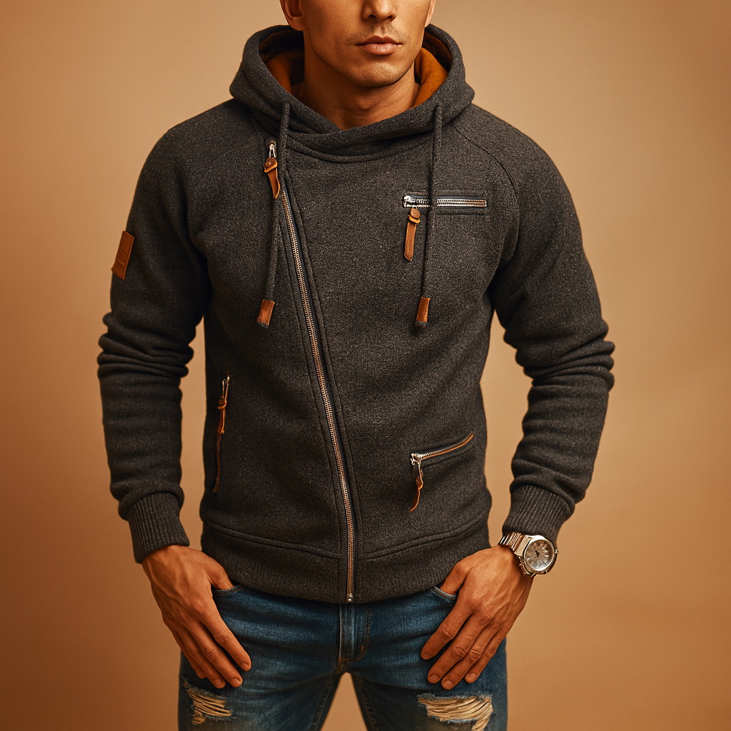 Men's Hooded Zip Vest - 
Fashinoza