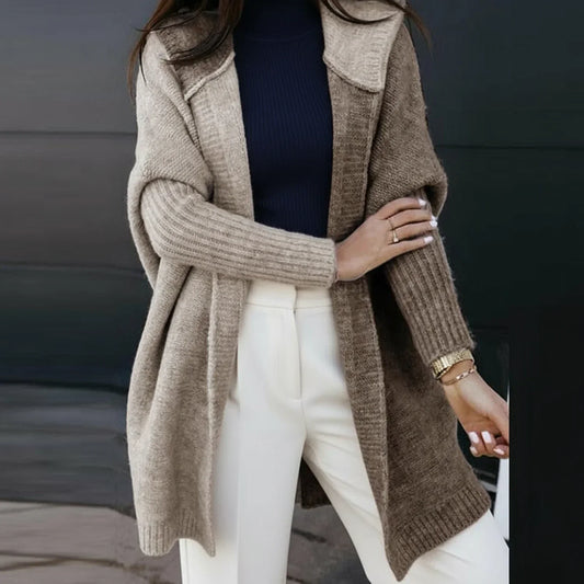 Women's Hooded Knit Cardigan - Fashinoza