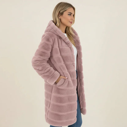 Women's Longline Hooded Teddy Coat