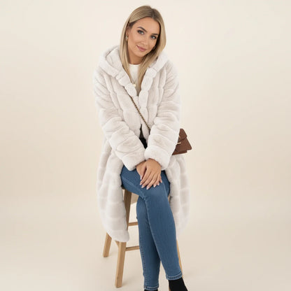 Women's Longline Hooded Teddy Coat