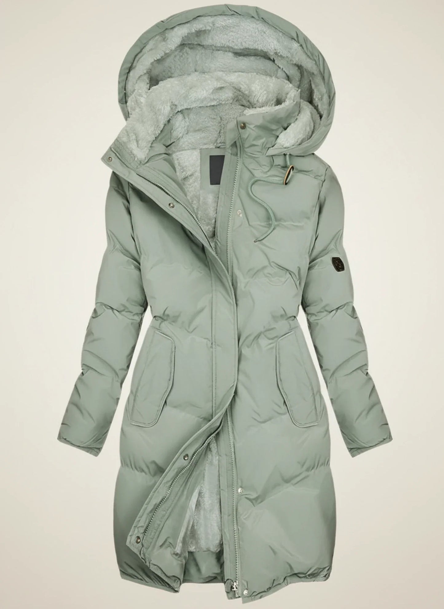 Women's Longline Puffer Jacket Hooded - Fashinoza
