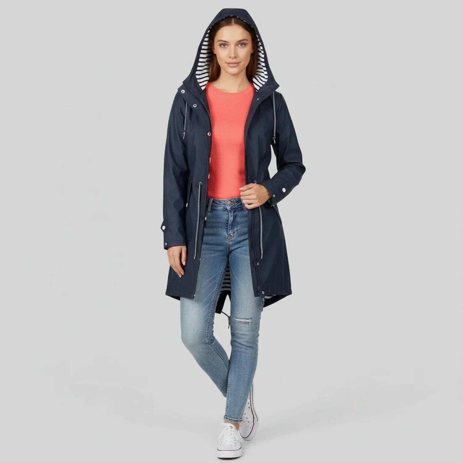 Women's Hooded Rain Jacket - Fashinoza