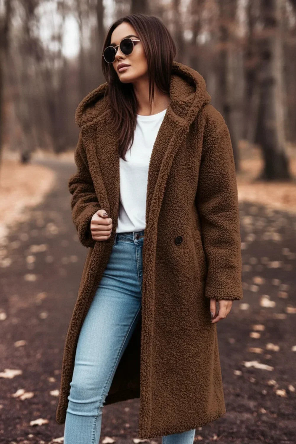 Hooded Teddy Coat for Women AI replaced image