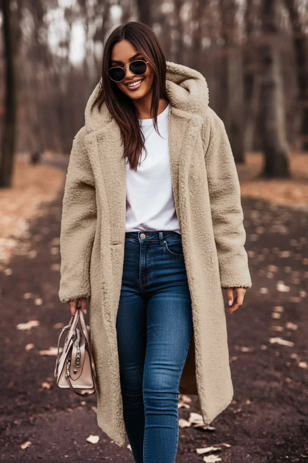 Women's Hooded Teddy Coat - Fashinoza