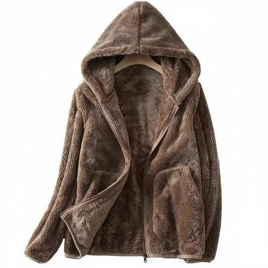 Women's Hooded Fleece Jacket Warm - Fashinoza