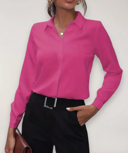 Women's Long Sleeve Collared Blouse