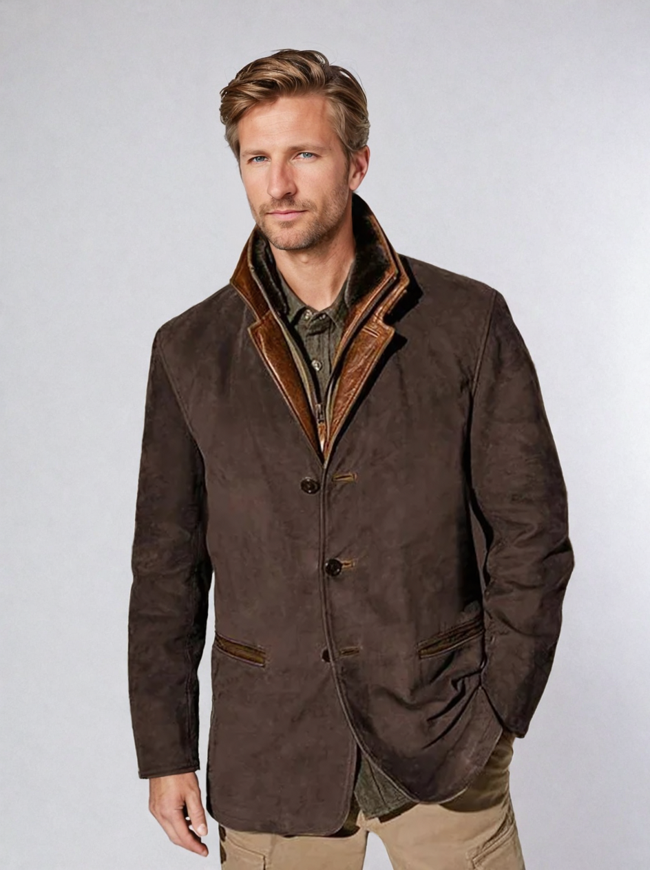 Men's Vintage Leather Jacket Autumn Brown