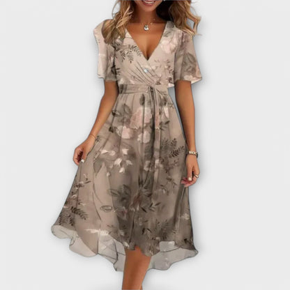 Women's Stylish Spring Wrap Midi Dress
