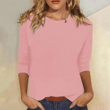 Women's Casual Crew Neck 3/4 Sleeve - Fashinoza
