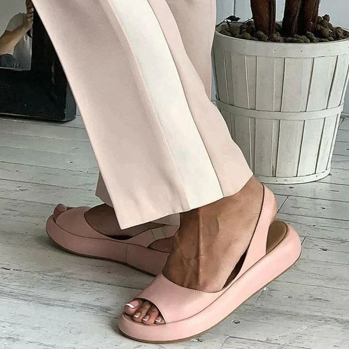 Luna Women's Flat Sandals Peep Toe Slingback