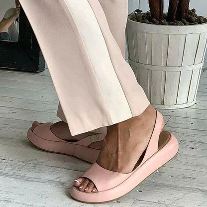 Luna Women's Flat Sandals Peep Toe Slingback
