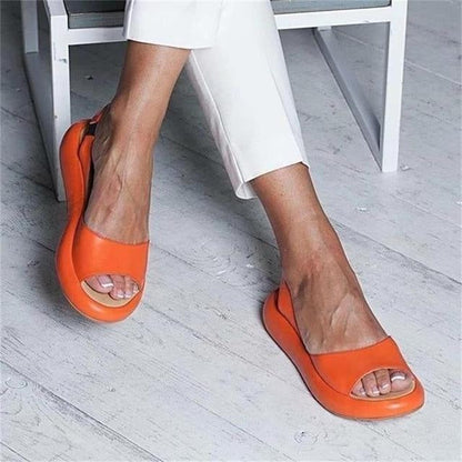 Luna Women's Flat Sandals Peep Toe Slingback