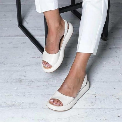 Luna Women's Flat Sandals Peep Toe Slingback