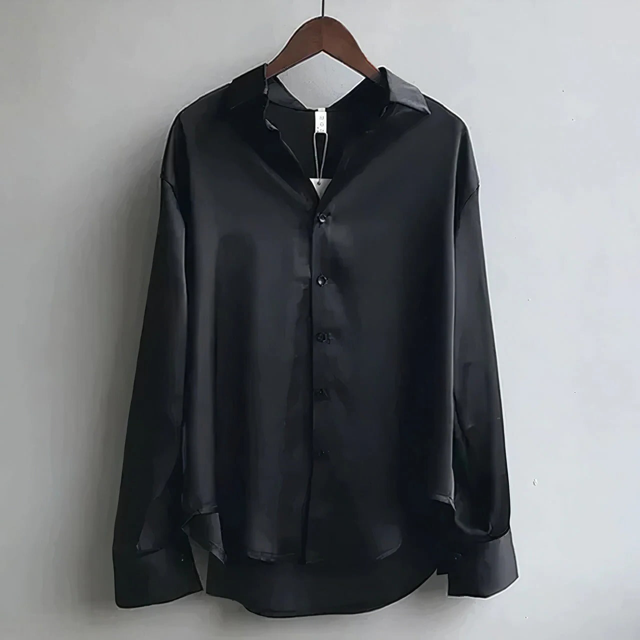 Women's Satin Long Sleeve Blouse White